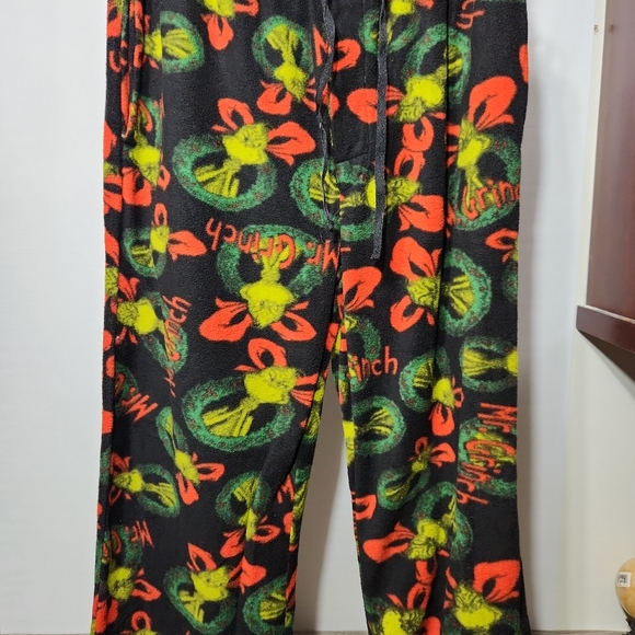 Grinch Mens Pajama Pants Size Large Dr Seuss Lounge Fleece Pants - Picture 2 of 5